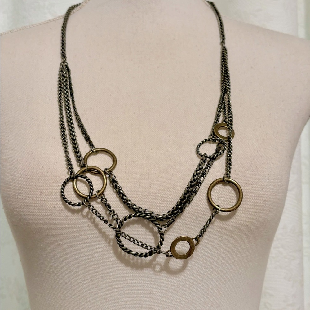 Vintage Park Lane unique multi layered circle link Necklace - Picture 1 of 12